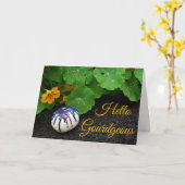 Carte Citrouille mauve gourde (Fleur jaune)