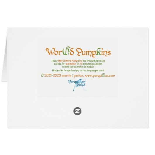 Carte Citrouille mondiale (Dos Horizontal)