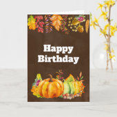 Carte Citrouille orange et anniversaire saisonnier de (Fleur jaune)