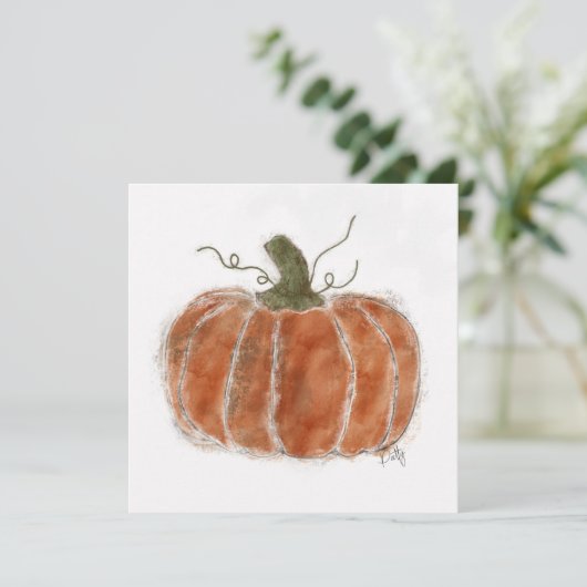 Carte Citrouille Orange Fall (Debout devant)