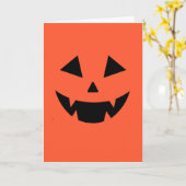 Carte Citrouille orange Halloween jack o lantern chauves (Fleur jaune)