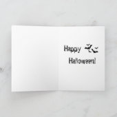 Carte Citrouille orange Halloween jack o lanterne chauve (Intérieur)