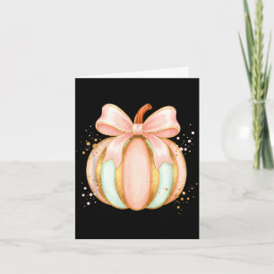 Carte Citrouille pastel avec ruban automne halloween mig