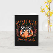 Carte Citrouille Patch Girly À damiers Coquette Bow Than (Fleur jaune)