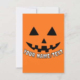 Carte Citrouille personnalisé Halloween Votre nom ou TEX
