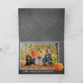 Carte Citrouille personnalisé Orange Green Stripes Motif (Intérieur)