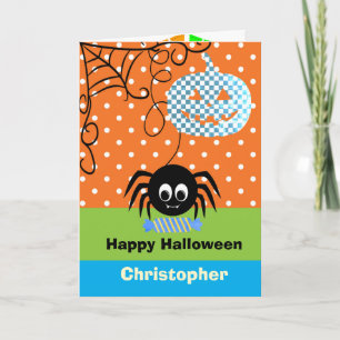 Carte Citrouille Personnalisée Araignée Halloween pour G