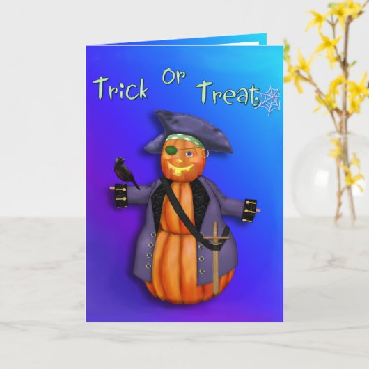 Carte Citrouille Pirate (Fleur jaune)