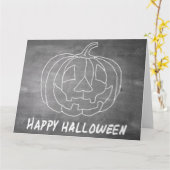 Carte Citrouille pour Halloween 1 aspect tableau (Fleur jaune)
