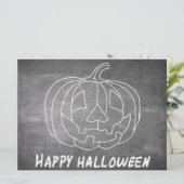 Carte Citrouille pour Halloween 1 aspect tableau (Debout devant)