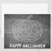 Carte Citrouille pour Halloween 1 aspect tableau (Devant / Derrière)