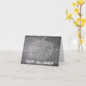 Carte Citrouille pour Halloween 1 aspect tableau noir (Fleur jaune)