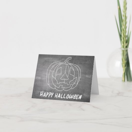 Carte Citrouille pour Halloween 1 aspect tableau noir (Devant)
