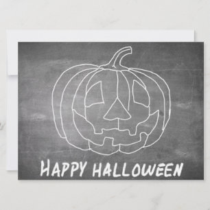 Carte Citrouille pour Halloween 1 aspect tableau noir