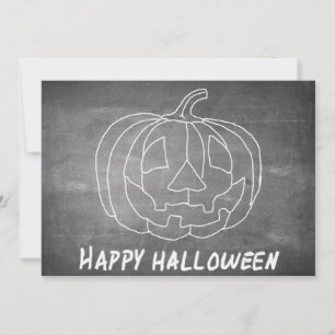 Carte Citrouille pour Halloween 1 aspect tableau noir