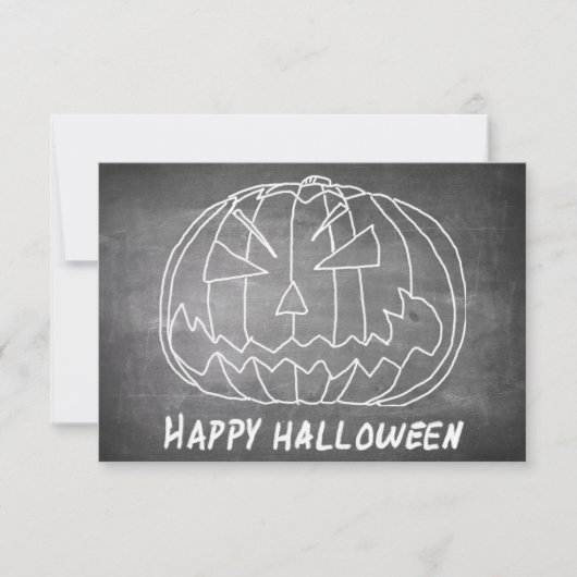 Carte Citrouille pour Halloween 5 aspect tableau noir (Devant)