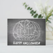 Carte Citrouille pour Halloween 5 aspect tableau noir (Debout devant)