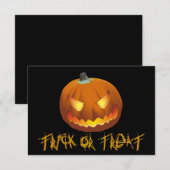 Carte Citrouille pour Halloween 6 (Devant / Derrière)