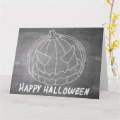 Carte Citrouille pour Halloween 6 aspect tableau (Fleur jaune)