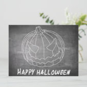 Carte Citrouille pour Halloween 6 aspect tableau (Debout devant)
