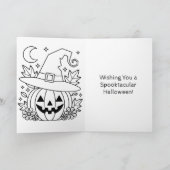 Carte Citrouille Pretty Blue Halloween Jack-o-lantern (Intérieur)