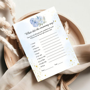 Carte Citrouille Qu'est-ce que maman a dit Baby shower j