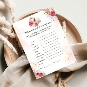 Carte Citrouille Qu'est-ce que maman a dit Baby shower j