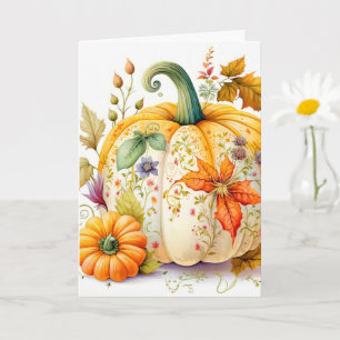 Carte Citrouille récolté d'automne fraîchement récolté