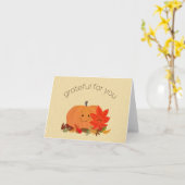 Carte Citrouille reconnaissant (Fleur jaune)