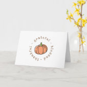 Carte Citrouille Remerciements Grateful Blessé Photo de (Fleur jaune)