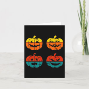 Carte Citrouille rétro Vintage Halloween Jack-o'-lantern