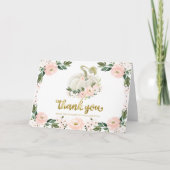 Carte Citrouille rose  automne Merci de Baby shower (Devant)