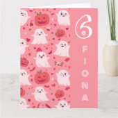 Carte Citrouille rose Surprise Fantomatique (Devant)