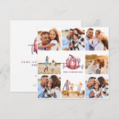 Carte citrouille rose violet multi photo action de grâce (Devant / Derrière)