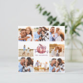 Carte citrouille rose violet multi photo action de grâce (Debout devant)