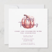 Carte citrouille rose violet multi photo action de grâce (Dos)