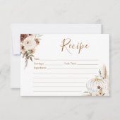 Carte Citrouille Rustic Boho Fall In love Recette Card (Devant)