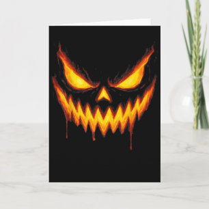 Carte Citrouille sculptée visage de Jack O Lantern effra