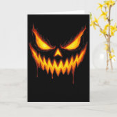 Carte Citrouille sculptée visage de Jack O Lantern effra (Fleur jaune)