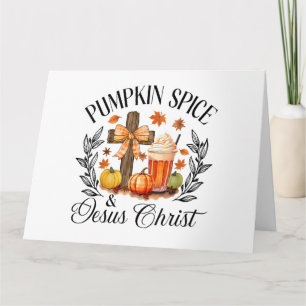 Carte Citrouille Spice Et Jésus-Christ Croix Citrouille