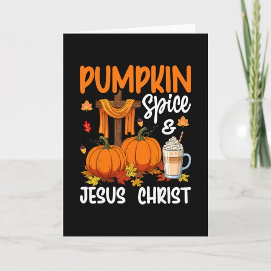 Carte Citrouille Spice Et Jésus-Christ Noël chrétien d'a (Devant)