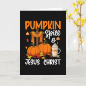 Carte Citrouille Spice Et Jésus-Christ Noël chrétien d'a (Fleur jaune)
