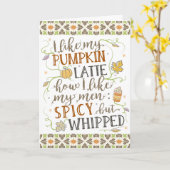 Carte Citrouille Spice Funny Latte Humour Thanksgiving F (Fleur jaune)