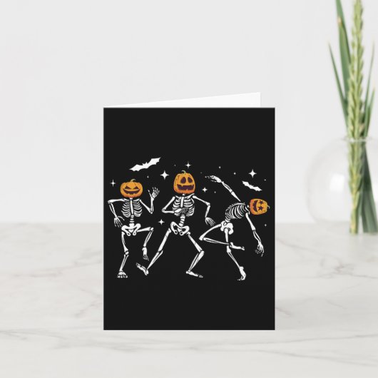 Carte Citrouille squelette Halloween (Devant)