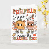 Carte Citrouille super épice rend enseignant Nice automn (Fleur jaune)