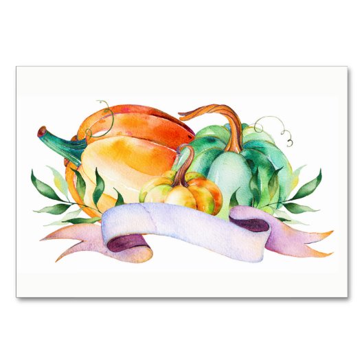 Carte citrouille Thanksgiving Table Place (Devant)