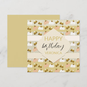 Carte Citrouilles artistiques blush moutarde moderne