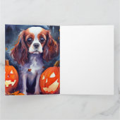 Carte Citrouilles Cavalier King Charles Spaniel Hallowee (Intérieur)