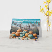 Carte Citrouilles d'anniversaire de plage (Fleur jaune)