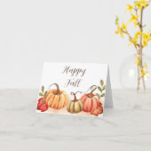 Carte Citrouilles d'aquarelle avec texte personnalisable (Fleur jaune)
